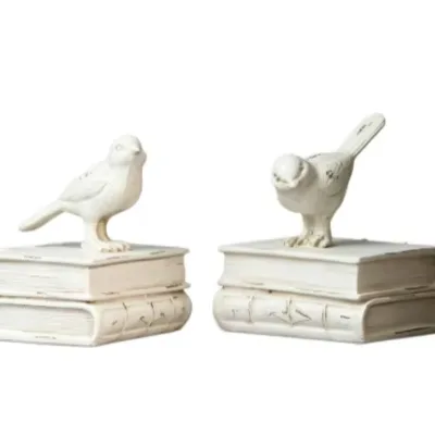 Vintage Distressed Bird Bookends Creative Resin Gift for Office Window Decoration Home Decor