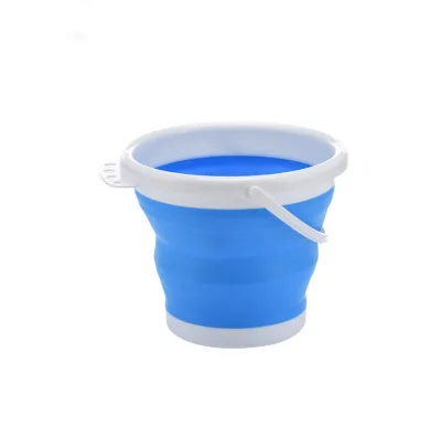 5L Multifunctional Collapsible Foldable Blue Red Grey Green Silicone Ice Sand Beach Fold Water Bucket 5 L Liters 5L Silicon