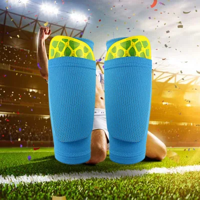 Sports Elastic Breathable Polyester Calf Shin Pads Compression Soccer Socks Leg Sleeve for Football Protective Leg Guards
