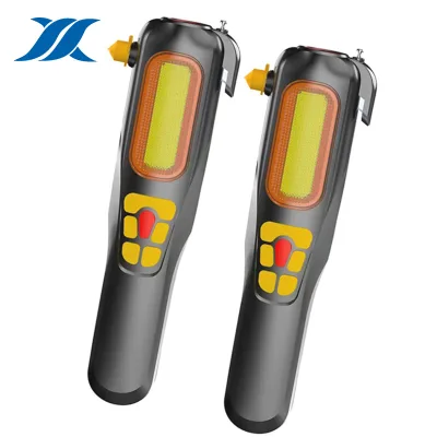 Waterproof Flashlights Outdoor Multifunction Long Range LED Magnetic Rechargeable Emergency Hammer Flashlight Torch for Car