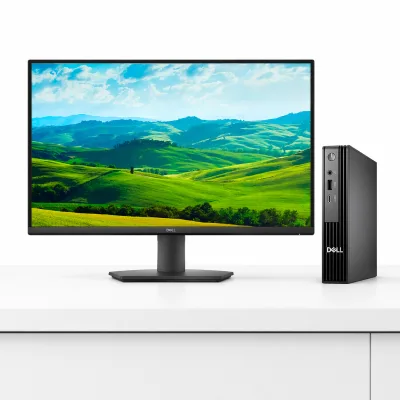 Dells QCM1250 Micro Mini Commercial Office Desktop Computer Intel Core I3-12100T 16GB RAM 512GB SSD 27 Inch IPS FHD Screen