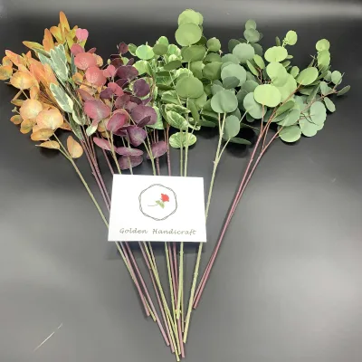 QSLH QSLH-059 New Arrival Real Touch Eucalyptus Leaves Shandong Artificial Eucalyptus Stems Handcrafted Festive Graduation