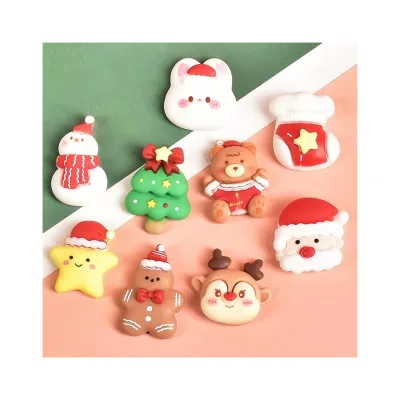 New Year DIY Creative Paste Toys Handmade Christmas Cartoon Resin Gadgets Frosted Cream Glue Homemade Jewelry for Fun Creative