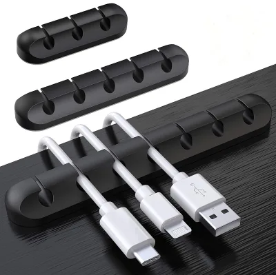 Cable Holder Clips Desktop Cable Organizer Cord Wire Management for USB Charing Cable/Power Cord/Mouse Cable PC Office and Home
