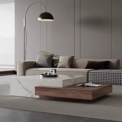 Wabi Sabi Style Square Super Large Coffee Table High-End Modern Light Luxury Living Room Coffee Table Modern