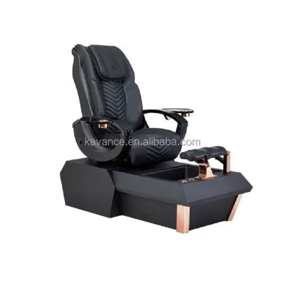 Pipeless Black Pedicure Chair with Human Hand or Roller Ball Massage and Pedicure Chairs Foot Spa Massage for Nail Salon