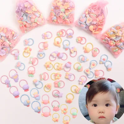 Cute 40pcs/Bag Small Finger Hair Ties Sweet Braided Hair Rubber Band for Kids' Party Princess Hair Accessories