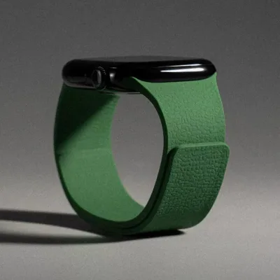 women men Litchi Pattern Soft Silicone Smartwatch Strap Strongly Magnetic and Breathable Size 22mm for Apple Watch Band