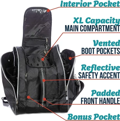 Custom Waterproof Ski Boot Backpack Snowboard Gear Bag Large Capacity Travel Backpack with Shoe Compartment OEM ODM