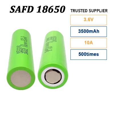 Cylindrical 18650 Lithium Ion Battery Cell SAFD 3500mAh 10A for Drones LED Work Lights Digital Cameras, and Consumer Electronics