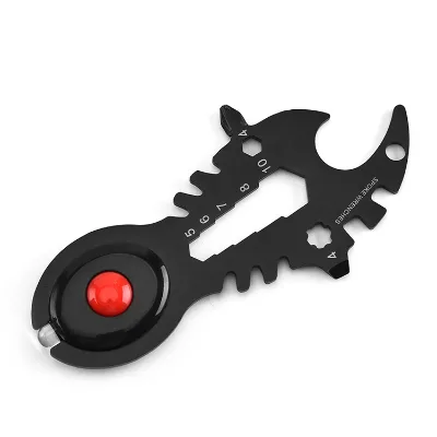 LED Light Custom LOGO Stainless Steel Outdoor Survival Card KeyChain Portable Accessory Mini Outdoor EDC Tools