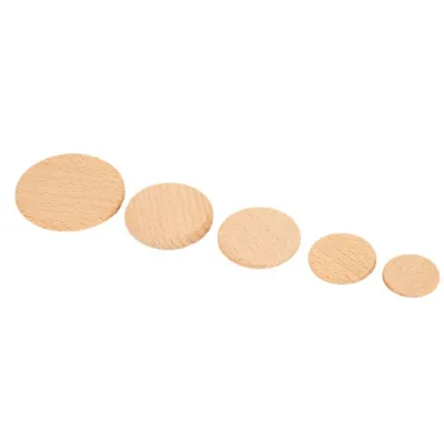 Natural Wooden Slices Unfinished Round Wooden Coin for DIY Arts& Crafts Projects Cutout Key Ring Game Wooden Token