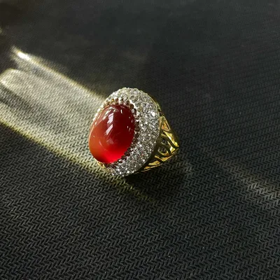 Mid-Ancient Vintage Amethyst Gemstone Ring for Women High-Grade Retro Open Niche Brass Jewelry