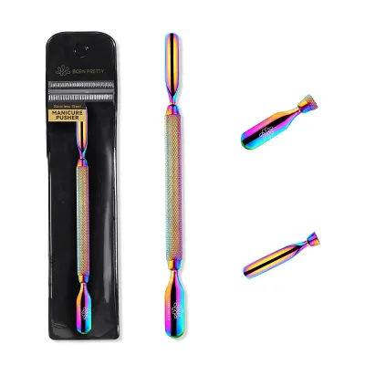 BORN PRETTY Double-ended Dead Skin Manicure Pusher Stainless Steel Nail Art Spoon Remover Nail Cuticle Pusher
