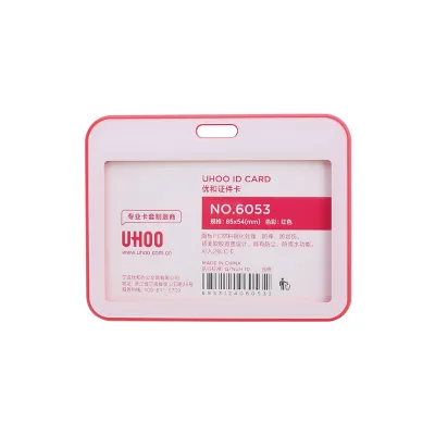 Horizontal Name Card Holder Custom Plastic ID Card Badge Holder with Custom for Office
