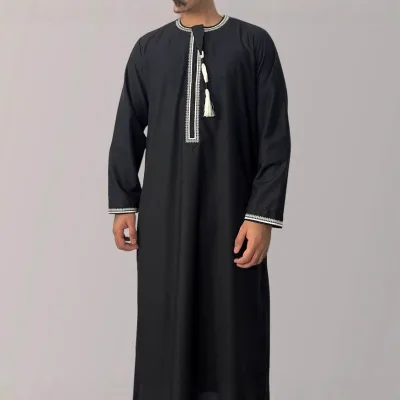 Hot Selling New Design Wholesale High-quality Round Neck Robe Muslim Men's Clothing Islamic