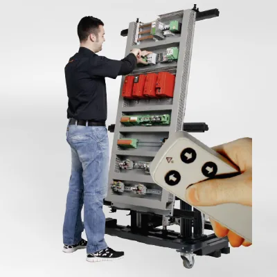 Full-Kit Electric Height-Adjustable Mobile Assembly Bench with Roller Conveyor and Clamp System for Wiring