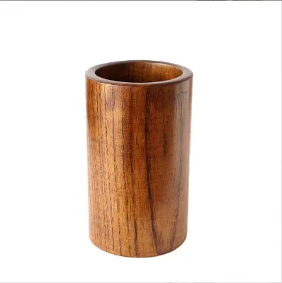 Wooden Kitchen Utensil Holder Natural Acacia Wood Cooking Utensil Holder for Countertop Utensil Crock