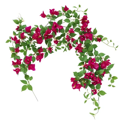 Artificial Realistic Bougainvillea Fake Flower Vine Winding Pastoral Style Hotel Store Front Landscape Decoration Green Plant
