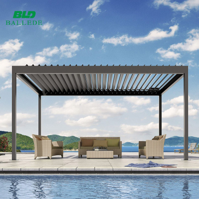 6mx6m Windproof Waterproof Motorised Pergola Aluminum Garden Gazebo