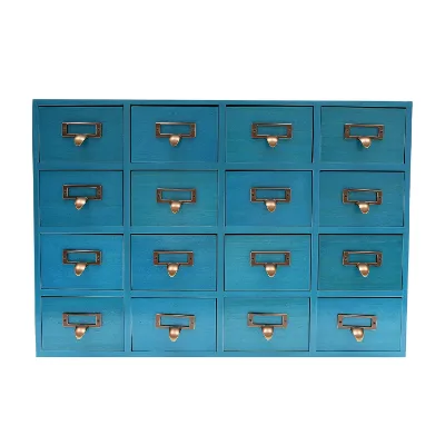 Rustic Black Wooden Rectangle Herb Storage Box Lacquer Finish Handmade Tabletop Apothecary Chest Metal Handles Library Card
