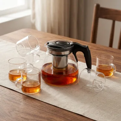 Hot Sale Gass Large Capacity Tea Pot Tea Kettle with Stainless Steel Removable Infuser