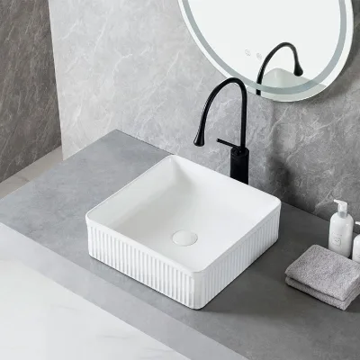 Made of High-quality Ceramic This square Sink Is Sturdy Durable and Corrosion-resistant Offering High Quality at a Low Price