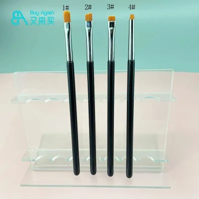 Wood Handle Ultra Fine Thin Flat Angled Eyebrow & Concealer Brush