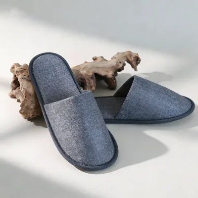 Wholesale Personalized Hotel Linen Willow Leaf Patterned Eco-Friendly Recyclable Lightweight Washable Slippers for Guests