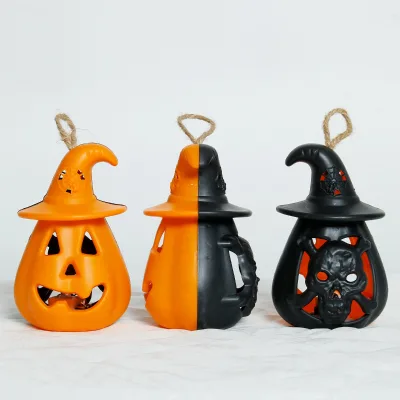 Double Side Orange Black Color Led Pumpkin String Light Outdoor Indoor Halloween All Saints' Day Decorative Pumpkin Lighting