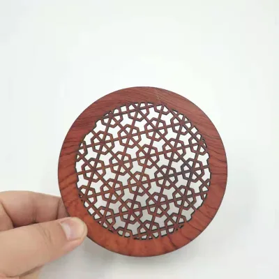 Factory Supply Custom Laser Cut 2mm Thickness Walnut Wooden Flower Slices