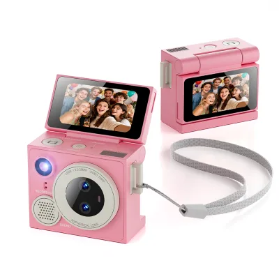 Latest 400mAh 1.47-inch HD Mini 1080p Keychain for Kids Mini Retro Video Digital Camera MicroSD Gift for Students and Children