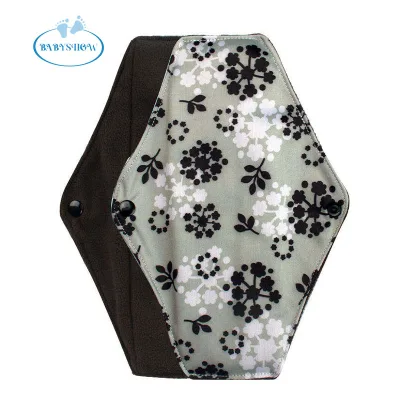 Factory 21*35CM Reusable Bamboo Cotton Sanitary Napkin Comfortable Washable Female Care Pads Soft Women Menstrual Pads