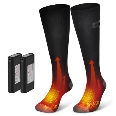 Rechargeable Washable Warm Heating Socks Black Winter Electric Heated Socks With Battery