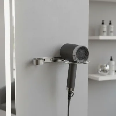 Wholesale Stainless Steel Wall Mounted Hair Dryer Storage Rack-Professional Salon Tool