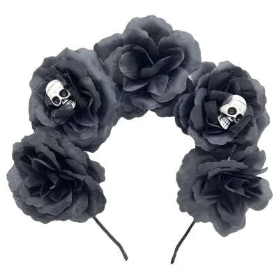 Halloween Simulation Flower Headband Cosplay Party Costume Headpiece Fairy Butterfly Mexican Wreath Festive Hair Decorations