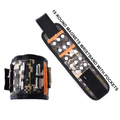 Latest N42 Magnet Magnetic Wristband Carpentry Power Tools with Pocket for Holding Screws Wristband Tool Holder Other Tools
