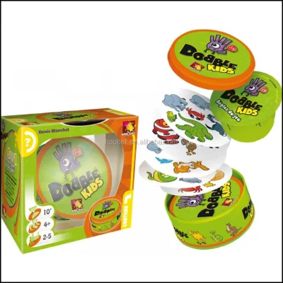 Round Shape Kids Paper Playing Cards Tin Box Game Cards for Children