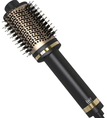 Professional Hair Comb High Quality Salon LCD Display Ionic Custom logo 2 in 1 Hot Air Brush With Hair Dryer & Brush