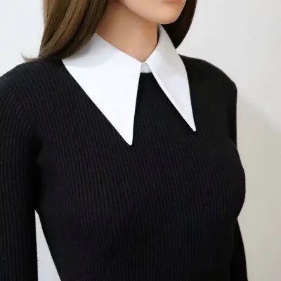 Cotton Big Point Collar White Decoration Fashion Collar