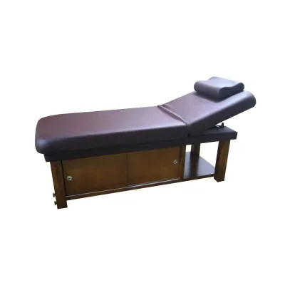 Wholesaler Modern Luxurious Solid Wood Massage Bed with Cabinet Comfortable Commercial Salon Furniture