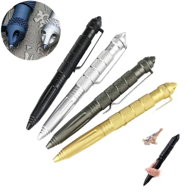 Custom Outdoor Camping Travel Gifts Tactical Pen Glass Breaker Emergency Aircraft Aluminum Waterproof Key Stick Tactical Pen