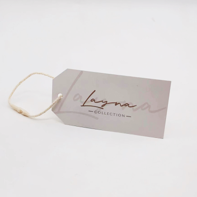 Black  With Logo Ring Hang Tag /Shelf Printing Tag Labels and Tags for Dresses