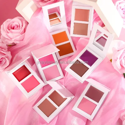 Newest Professional Cosmetic 2 in 1 Custom Contour Highlighter Blush Palette for All Skin Tone Enhancing Face Blush Palette
