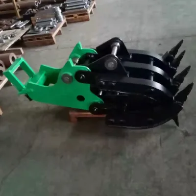 Hydraulic Steel Grapple Excavator Log Grapple Wheeled Multi Function Grass Grabber