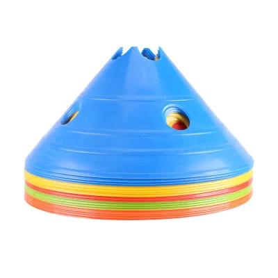 31x15cm Large Thickened PE Plastic Soccer Cones Roadblock Obstacle with Plum Blossom Hole Plate for Agility Training