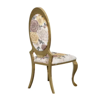Foshan Factory Outlet Modern Stainless Steel Titanium Gold Dining Chair Home Furniture Expertly Designed Wedding Flower Head
