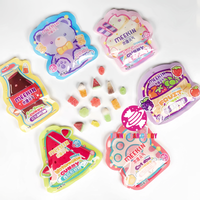 China Factory Cola Shape Soft Candies Yummy Snacks Custom Sweets Soda Flavor Sugar Coated Mini Gummy