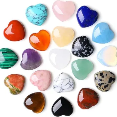 15MM Heart Loose Gemstones Rose Quartz Crystal Gemstones Without Hole for Jewelry Making  DIY