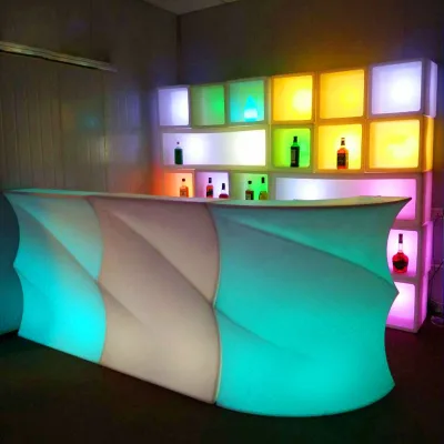 LED Bar Counter 80cm Cordless Remote Control Waterproof for KTV Hotel Restaurant 8-12H Working Lounge